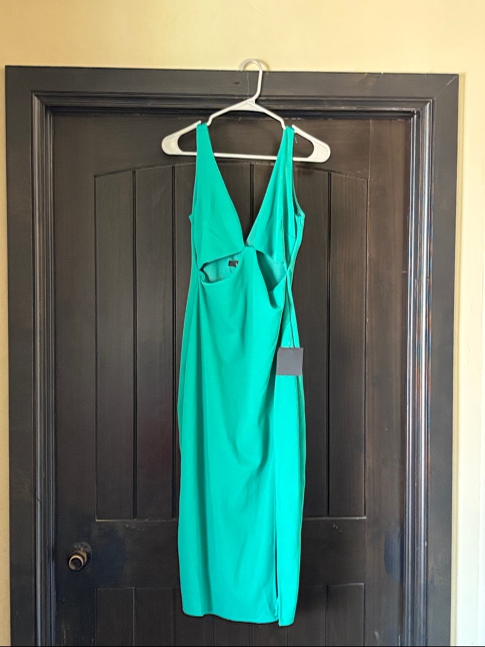 Lulu's Teal Green V-Neck Sleeveless Midi Dress